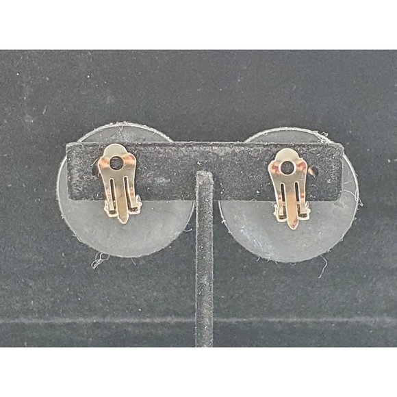 Black Velvet Gold Tone Clip-On Earrings - Picture 2 of 2